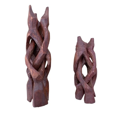 Pack of 2 Stands | 4" and 6" Wooden Tripod Stand - Hand Carved Room Decor Holder, Ideal Crystal Ball Stand, Rock Stand, Vase Holder Stand for Abalone Shell, Decorative Bowl, Sphere, or Geode JC-046-B - size: Pack of 2 Stands | 4" and 6"