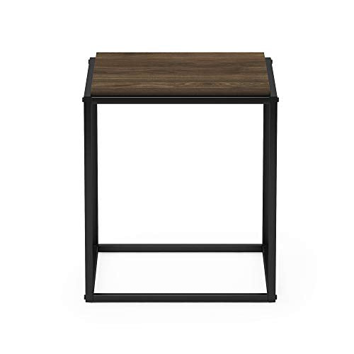 Furinno Moretti Cube Modern Stackable End Table Shelf, Columbia Walnut - color: Columbia Walnut, size: Stackable Metal Frame