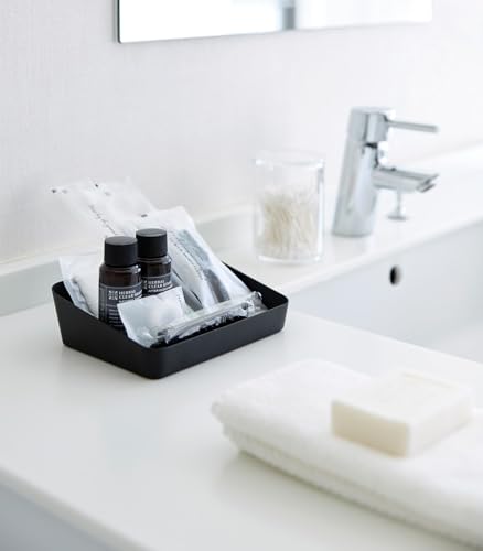 Yamazaki Home Tower Space Saving Vanity Tray - 5.25" X 7" - Steel - color: Black, size: 5.3" x 6.9" x 2"