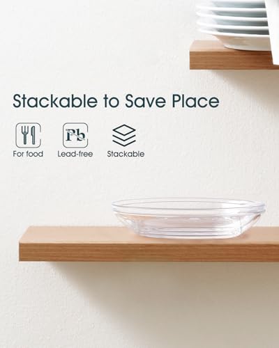 NUTRIUPS 2 Pack Small Tempered Glass Serving Plates, 7.7 x 5.5inch Oval Glass Dinner Plates, Small Salad Plates Set of 2, Glass Side Dishes, Mini Serving Trays - size: Small