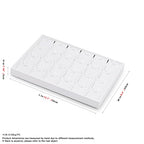 White PU Leather Jewelry Display Tray 24 Grids Pendant Earrings Necklace Organizer Display Showcase Jewelry Storage Tray - size: 24 Grid with insert