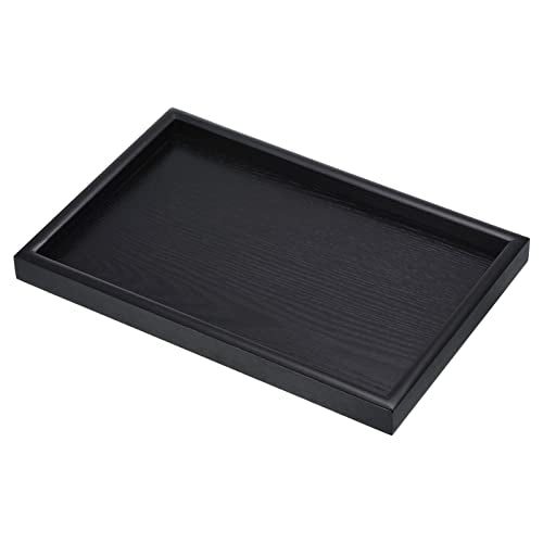 PATIKIL Wood Serving Tray 12x8 Inch Outer Base, Rectangular Decorative Platter for Home Decor Kitchen Table Candle Holder, Black - size: 12x8 Inch