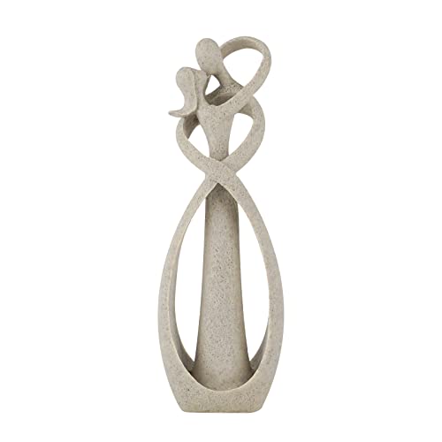 Trycooling Kissing Lovers Statue Abstract Sculpture Resin Statues for Home Decor Modern Home Office Desktop Shelf Bookshelf Decor (Sandstone, Small) - color: Sandstone, size: Small