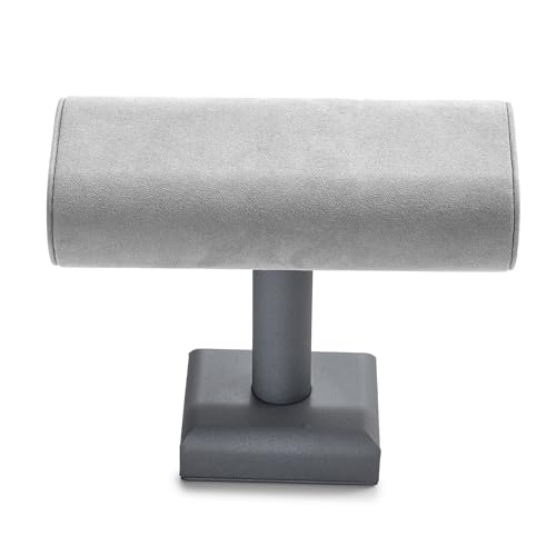Oirlv Premium Leather Watch Stand for Men T-bar Watch Display Stand for Watches Bracelet Holder Jewelry Display Stand (Light Grey) - color: Light Grey