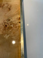 Zodax Leiden Burl Wood Design Rectangular Tray with Gold Handles (Large Rectangle)