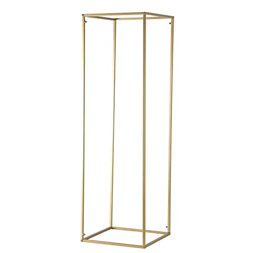 Efavormart 2 Pack 40" Matte Gold Wedding Flower Stand Metal Vase Column Stand Geometric Centerpiece Vase - color: Gold, size: 2 Pack 40''
