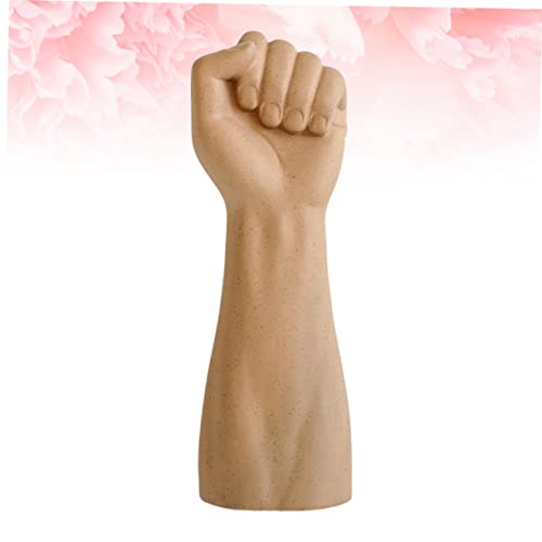 Cabilock Creative Light Brown Ceramic Hand Shaped Vase for Desktop Decoration Unique Handmade Art Flower Arrangement Ornament Home Decor Office and Living