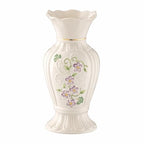 Belleek Irish Flax Vase - White Flower Vase Handcrafted Fine Parian China Irish Decor, 3.5" W x 7" H - size: 7-Inch