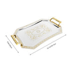 Cabilock Decorative Cake Tray 14.05X9.84 Inch Retro European Style Wedding Dessert Plate Elegant Storage Tray for Home Kitchen Serving