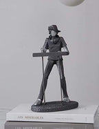 HAUCOZE Musician Statue Music Figurine Gift Home Decor Table Centerpiece Sculpture for Piano Studio Bedroom Polyresin 10 Inch