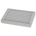 uxcell Velvet 7 Slots Ring Organizer Jewelry Display Tray Showcase Ring Holder Velvet Jewelry Organizer Stand for Rings Earrings Grey - color: Gray