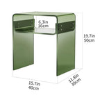 Clear Acrylic End Table 2-Tier Bedside Nightstand for Living Room Bedroom (1, Green) - color: Green