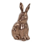 Howard Elliott Collection Rabbit Sculpture Ceramic Statue for Home and Garden Decor, Rich Antique Brass Figurine with Metallic Finish for Shelf Display in Living Room, 8.5 x 4.75 Inch - style: Rabbit