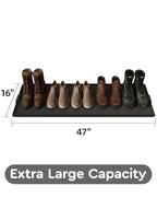 tchdio Extra Large Boot Tray Rubber Boot Tray, Non Slip Shoe Tray for Entryway, Multipurpose Boot Mat Tray, Durable Entryway Mud Mat Tray for Front Door Mat, 16x47.5 Inches - size: 16"x47.5"