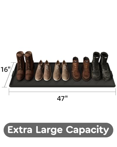 tchdio Extra Large Boot Tray Rubber Boot Tray, Non Slip Shoe Tray for Entryway, Multipurpose Boot Mat Tray, Durable Entryway Mud Mat Tray for Front Door Mat, 16x47.5 Inches - size: 16"x47.5"