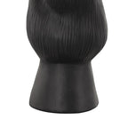 Deco 79 Ceramic Abstract Floral Inspired Vase with Wavy Folded Rim and Linear Grooves, 8" x 7" x 11", Black - color: Black, size: 8" x 7" x 11"