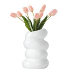 White Flower Vases Plastic Spiral Vase Modern Fall Minimalist Vase Small Pampas Grass Decorative Vases Flower Arrangement Container for Home Decor Wedding Table Party (1Pcs)