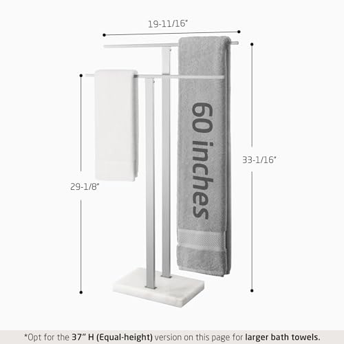 KES Standing Towel Racks for Bathroom 2-Tier, Floor Towel Rack Stand with Heavy Marble Base, Upgrade Steady Freestanding Design, Pro-Grade 18/8 Stainless Steel Brushed Finish, BTH217-2 - color: Brushed Finish, size: 33” H (2-tier)