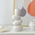 Homoyoyo Abstract Ceramic Flower Vase -Shaped Artistic Desktop Floral Arrangement Vase Home Décor Accent for Living Room and Office