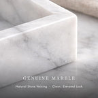 Bey-Berk White Marble Napkin Holder, 5.75"L x 1.75"W x 9"H - Guest Towel Tray for Bathroom, Kitchen Counter, and Outdoor Use - color: White