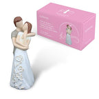 White Couple Embracing Resin Figurine, 6.1" H, Romantic Gifts for Him & Her, Abstract Romantic Design, Engagement Anniversary Wedding Keepsake Home Decor - style: White Couple Embrace