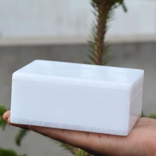 Marble Gift Box 4x3 inch - Hand Carved, Marble Jewelry Box - Keepsake Box - Trinket Boxes - Decorative Boxes - Stylish and Durable - Versatile, Luxury Stone Box for Storage and Organizing