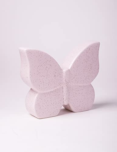Butterfly Decor Statue Animal Figurine Gift Modern Art Sculpture for Living Room Bedroom Home Ceramic Cream 6.7 Inch