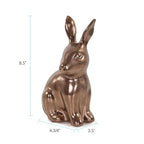 Howard Elliott Collection Rabbit Sculpture Ceramic Statue for Home and Garden Decor, Rich Antique Brass Figurine with Metallic Finish for Shelf Display in Living Room, 8.5 x 4.75 Inch - style: Rabbit