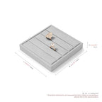 Microfiber Ring Display Stand Small Ring Tray Showcase Jewelry Display Home Organizer(Gray) - size: 5.49" x 5.51" x 0.78"