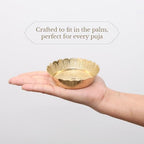 Shubhkart Solid Brass Decorative Nakshi Plate Set for Puja, Decoration & Gifting (Medium 9.5 cm, Pack of 5, Solid Brass) - size: Medium (Pack of 5)