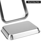 QWORK 2 Pack 304 Stainless Steel Utility Tray for Lab Supplies, Jewelry Tools, 8.6" x 6" x1"