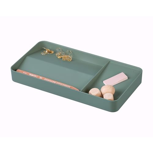 BLUE GINKGO Desk Tray – Korean-Made Organizer for Notes, Pens, Pencils, and Accessories (Double-sided, Green) - color: GREEN, size: TRAY