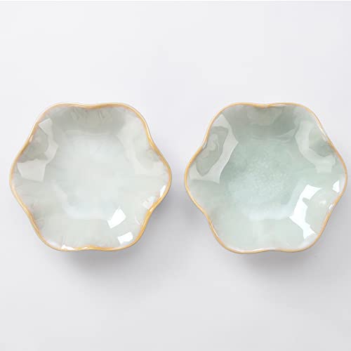 JAMEND CLXP Lotus Leaf Shape Decorative Ring Tray, Small Key Bowl, Ceramic Trinket Tray Jewelry Dish Organizing Necklace Earrings, Home Decoration for Mom Best Friend Sister, Light Green. - color: Light Green-Lotus