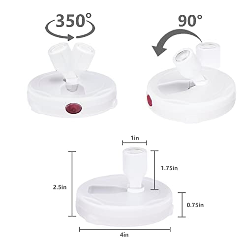 Battery Operated LED Spotlight, Picture Spot Lights, Indoor Uplighting, Puck Lights with Remote, Plants Tree Spotlight, Accent Light for Paintings Dartboard Portrait Frame-White - color: White