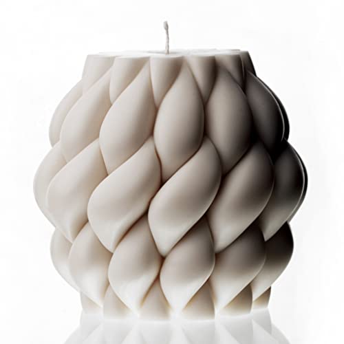 LAWA Knot Ball Candle - Large Beautiful Handmade Pillar Scented Soy Wax Elegant Bubble Aesthetic Candle Housewarming Gift Home Room Shelf Decor Idea White - color: White