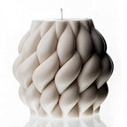 LAWA Knot Ball Candle - Large Beautiful Handmade Pillar Scented Soy Wax Elegant Bubble Aesthetic Candle Housewarming Gift Home Room Shelf Decor Idea White - color: White