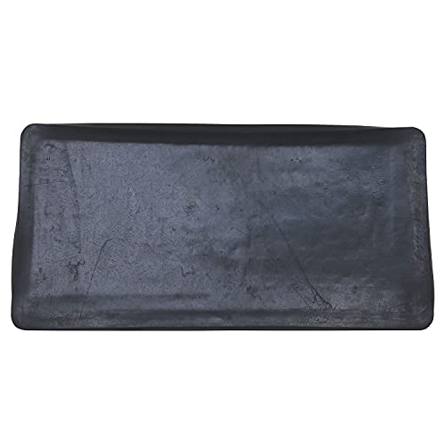 Art & Artifact Rubber Boot Tray Wet Shoe Tray for Entryway Indoor Outdoor Snow Boot Mat Extra Large Shoe Tray 32" x 16", Black, Hello Goodbye