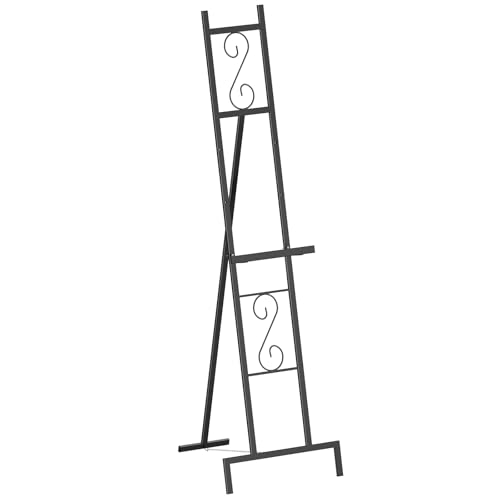 Black Easel Stand for Sign, Heavy Duty Wedding Welcome Sign Stand, Adjustable Art Easel for Display, Painting, Posters, Party, 17” x 17” x 58”H (1 Pack - style: 1pack-Black