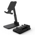 Cell Phone Stand, Adjustable Angle and Height Cell Phone Holder for Desk, Foldable and Portable, Anti-Slip Silicone Pad, Compatible with All Mobile Phones and 4-8 Inch Devices, Black - color: Black