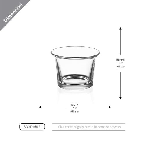 WGV Flare Lip Cylinder Tea Light Votive Candle Holder 2.4" W x 1.75" H, Clear Oyster Glass Cup, Small Accent Decor, 1 Pc - color: Clear-flare-2.4"