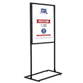 M&T Displays Metal Eco Info Board, Black 24x36 Inches Slide-In Poster Sign Holder 1 Tier Double Sided Floor Standing Pedestal Advertising Display with Backing and Anti-Glare PET Cover
