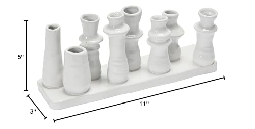 Bloomingville Stoneware Multi Vase with 8 Sections, White