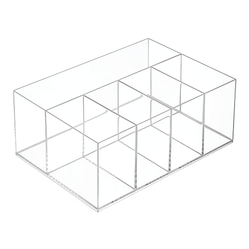 iDesign 5-Section Divided Vanity Organizer for Cosmetic Storage - Clear (Pack of 4) - size: (Pack of 4)