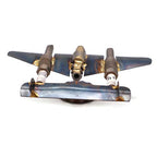 P-38 Lightning Collectible Handmade Metal Art Figurine, Desk Accessories, Trophy, Boss Gift, Home Office Décor, Aircraft - style: P-38 Lightning