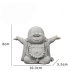 Stone Buddha Sculpture Zen Praying Statue Sculptures Ornament for Wealth Good Luck Feng Shui Decor Home Office Fish Tank Decoration