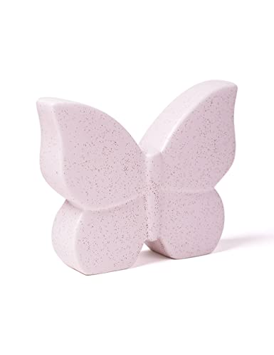 Butterfly Decor Statue Animal Figurine Gift Modern Art Sculpture for Living Room Bedroom Home Ceramic Cream 6.7 Inch