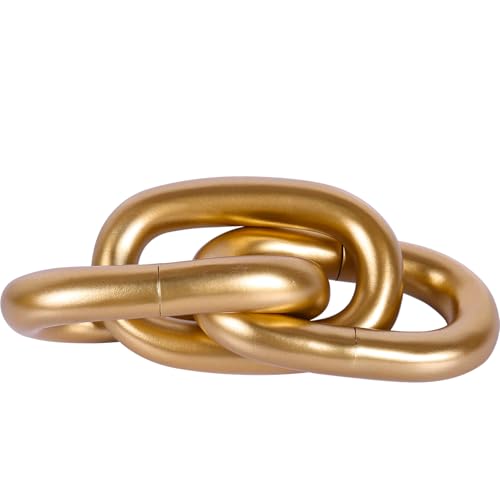Gold Knot Decor for Coffee Table, Decorative Knot Sculpture Resin Chain Link, Gold Coffee Table Decor Modern Shelf Decor for Living Room, Fireplace Mantel, Entryway Table, Bookshelf Office Desk Accent