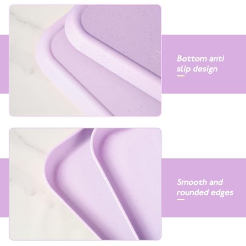 Purple Plastic Serving Platters and Trays,Serving Dishes for Entertaining,Rectangular Platters for Serving Food, Appetizer Serving Trays for Snacks,Charcuterie,Chips,Candy,Fruit,Sushi - color: Tray-s-2pack-purple