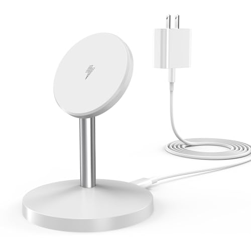 Magnetic Wireless Mag Safe Charger iPhone Stand,Magnet Wireless iPhone Charger Stand 6FT Fast Mag-Safe Charging Station Pad for Apple iPhone 16 Pro Max/16/16 Plus/15 Pro Max/14/13/12,AirPods Pro 2/3/4 - color: White, size: 1 Pack (6FT C-C)