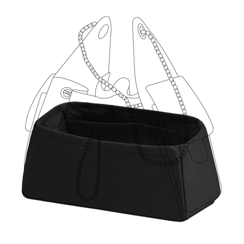 DGAZ Silk Purse Organizer Insert Fits Chanel 25 Handbags，Silky Smooth Bag Organizer，Luxury Handbag & Tote Shaper(Black,Small) - color: Black, size: Small